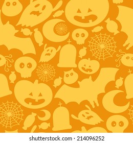 Cute vector halloween seamless pattern. Seamless pattern can be used for wallpaper, pattern fills, web page background, surface textures and celebration.