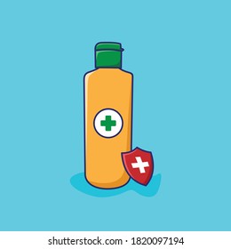 The cute vector hand body and shield are suitable for design materials in a pandemic like today