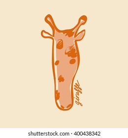 cute vector hand drawn cartoon style giraffe
