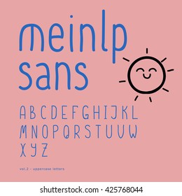 Cute vector hand-drawn font. Part 2 - uppercase