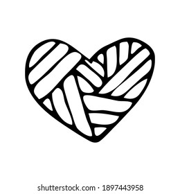 cute vector heart clipart.hand-drawn illustration for Valentine's Day.valentine's card, February 14