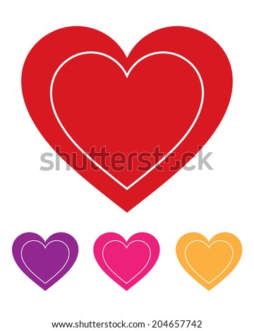 Cute Vector Heart Set