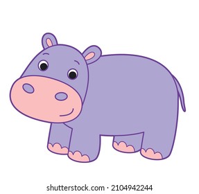 
Cute vector hippo. Vector cartoon animals. Vector illustration for children