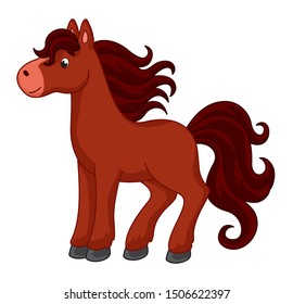 
Cute vector horse. Vector cartoon pony. Vector illustration for children 