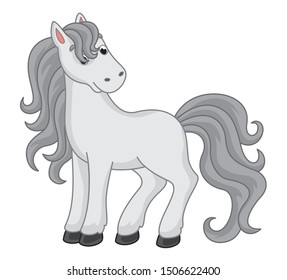 
Cute vector horse. Vector cartoon pony. Vector illustration for children 