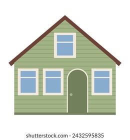 Cute vector house in flat cartoon style