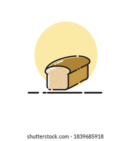 Cute vector icon of dry bread in mbe style