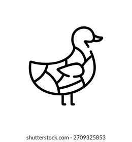 Cute vector icon of duck bird, ideal for farm, animal, and nature themes