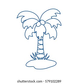 Cute vector icon of the palm tree. Design for banner, poster or print. 