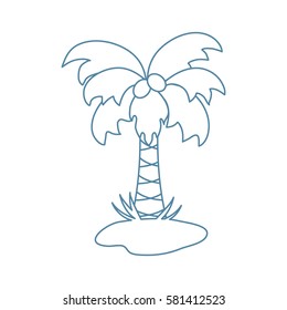 Cute vector icon of the palm tree. Design for banner, poster or print. 