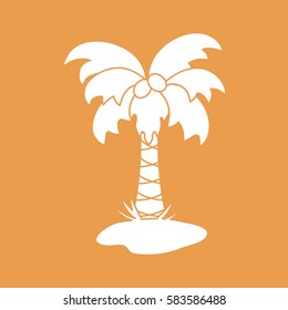 Cute vector icon of the palm tree. Design for banner, poster or print. 
