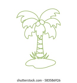 Cute vector icon of the palm tree. Design for banner, poster or print. 