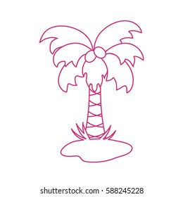 Cute vector icon of the palm tree. Design for banner, poster or print. 