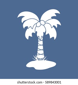 Cute vector icon of the palm tree. Design for banner, poster or print. 