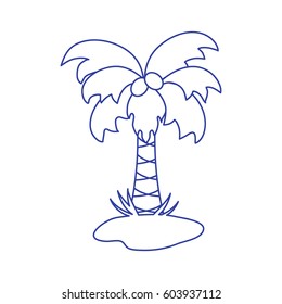 Cute vector icon of the palm tree. Design for banner, poster or print. 