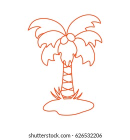 Cute vector icon of the palm tree. Design for banner, poster or print. 