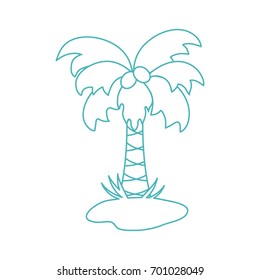 Cute vector icon of the palm tree. Design for banner, poster or print. 