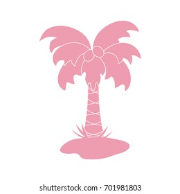 Cute vector icon of the palm tree. Design for banner, poster or print. 