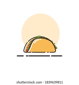Cute vector icon of taco in mbe style