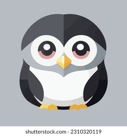 Ilustración vectorial o icono de un pingüino