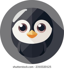Cute vector illustartion or icon of a penguin