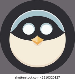 Cute vector illustartion or icon of a penguin