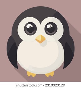 Cute vector illustartion or icon of a penguin