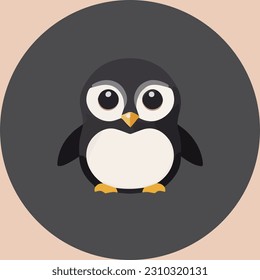 Cute vector illustartion or icon of a penguin