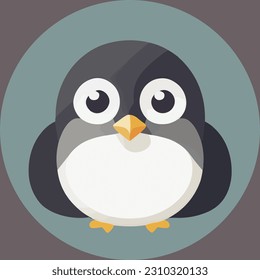 Cute vector illustartion or icon of a penguin