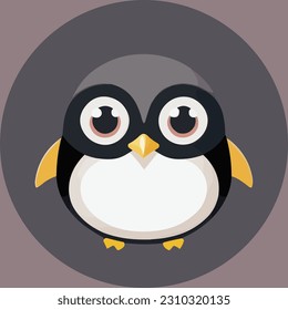 Cute vector illustartion or icon of a penguin