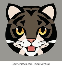 Cute vector illustation or icon of a tiger