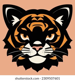 Cute vector illustation or icon of a tiger