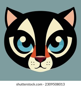 Cute vector illustraion or icon of a tiger or cheetah