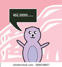 a cute vector illustratio of a  little bear saying hello to you
