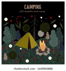 
Cute vector illustration about camping