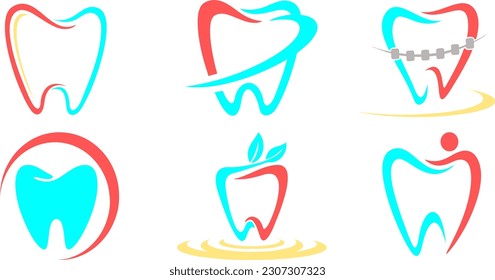linda ilustración vectorial de un dentista abstracto para un logotipo, emblema o símbolo