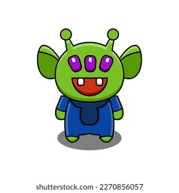 cute vector illustration of aliens