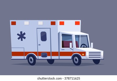 Cute Vector illustration ambulance car