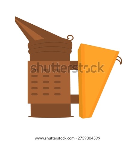A cute vector illustration of a bee smoker (apismoker), a beekeeping tool used to calm bees. Perfect for apiary, beekeeper, and honey-related designs.
