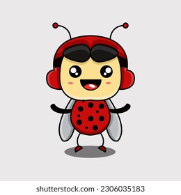 cute vector illustration of beetle mascot