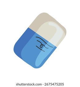 Cute vector illustration beige eraser on a white background
