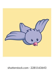 cute vector illustration of a cute Bird cartoon.