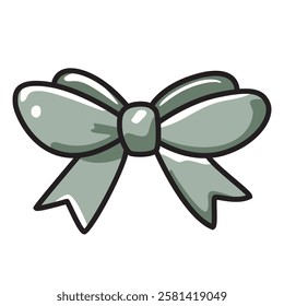 A cute vector illustration of a blue bow, featuring soft, flowing loops and a charming, symmetrical design.