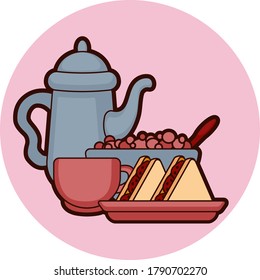 Cute vector illustration of breakfast 