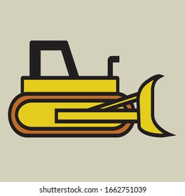 cute vector illustration of Bulldozer the construction machine 