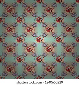 Cute vector illustration with cartoon fish. Nice fish seamless pattern in brown, blue and beige colors.