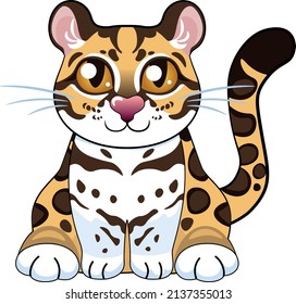 Cute vector illustration cartoon Ocelot wild cat