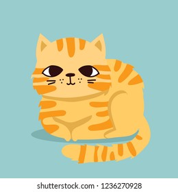 Cute vector illustration of cat pet