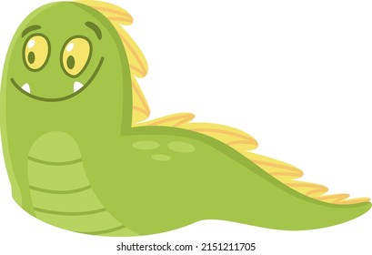 Cute Vector Illustration. Charming Monster, Snake, Worm. Print For Children's Clothes 