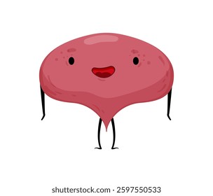 Cute vector illustration of a cheerful bladder character smiling and standing in a playful pose.